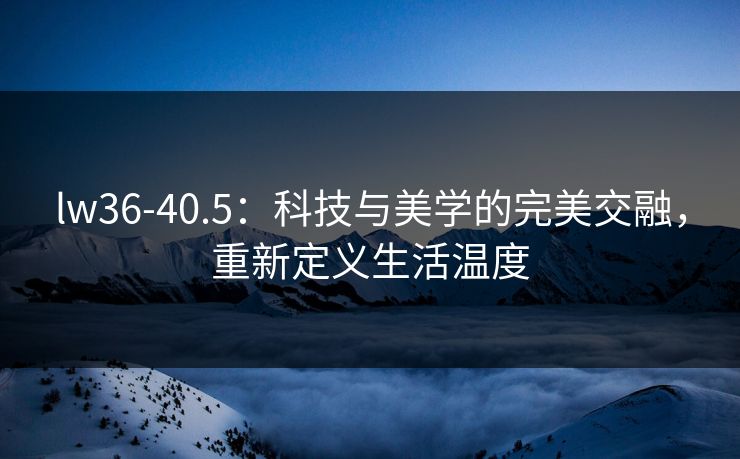 lw36-40.5：科技与美学的完美交融，重新定义生活温度