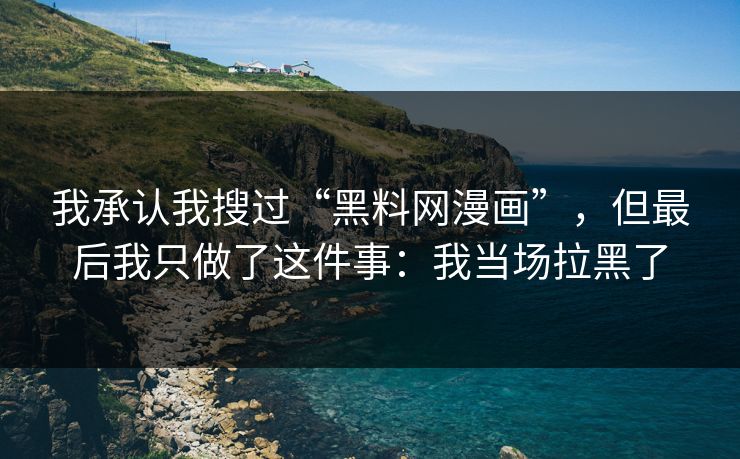 我承认我搜过“黑料网漫画”，但最后我只做了这件事：我当场拉黑了